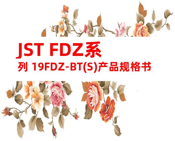 JST FDZ系列 19FDZ-BT(S)产品规格书